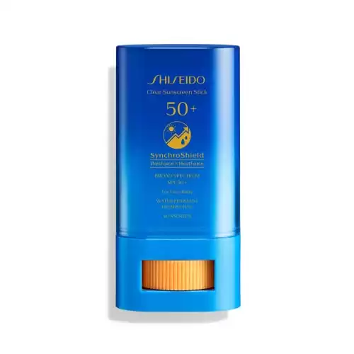 Shiseido Clear Sunscreen Stick SPF 50+ - Invisible Broad-Spectrum Face Sunscreen - Wear Under & Over Makeup - Lightweight Formula - All Skin Types