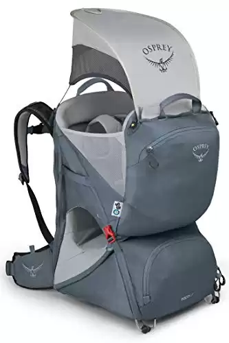 Osprey Poco LT Lightweight Child Carrier and Backpack for Travel, Tungsten Grey