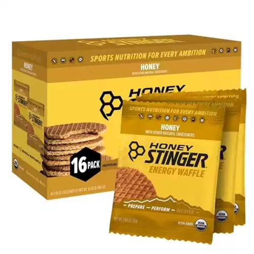 Honey Stinger Organic Honey Waffle | Energy Stroopwafel for Exercise, Endurance and Performance | Sports Nutrition for Home & Gym, Pre & During Workout | Box of 16 Waffles, 16.96 Ounce (Pack o...