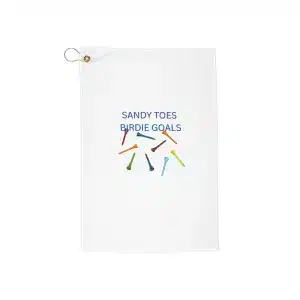 Sandy Toes, Birdie Goals Golf Towel for Florida Golf Lovers